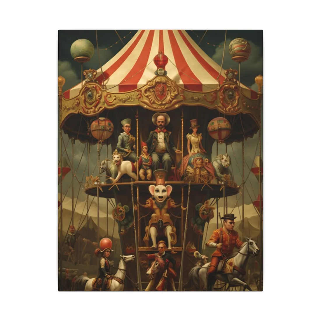 Whimsical Fantastical Clockwork Circus Art: A Unique - Canvas