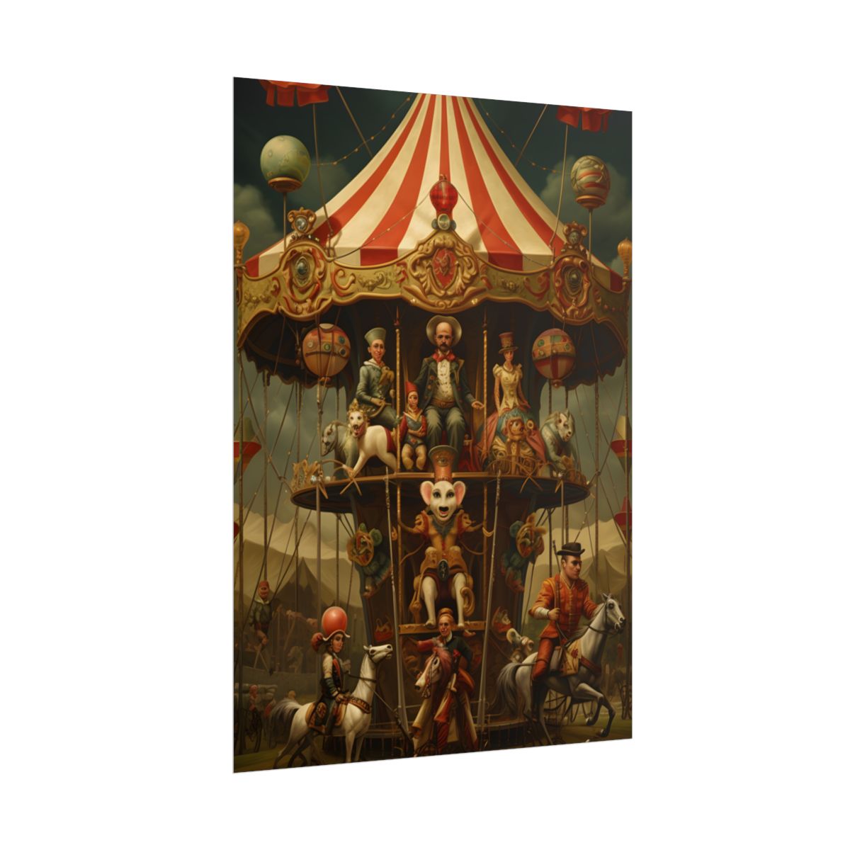 Whimsical Fantastical Clockwork Circus Art: A Unique Digital Artwork - Poster