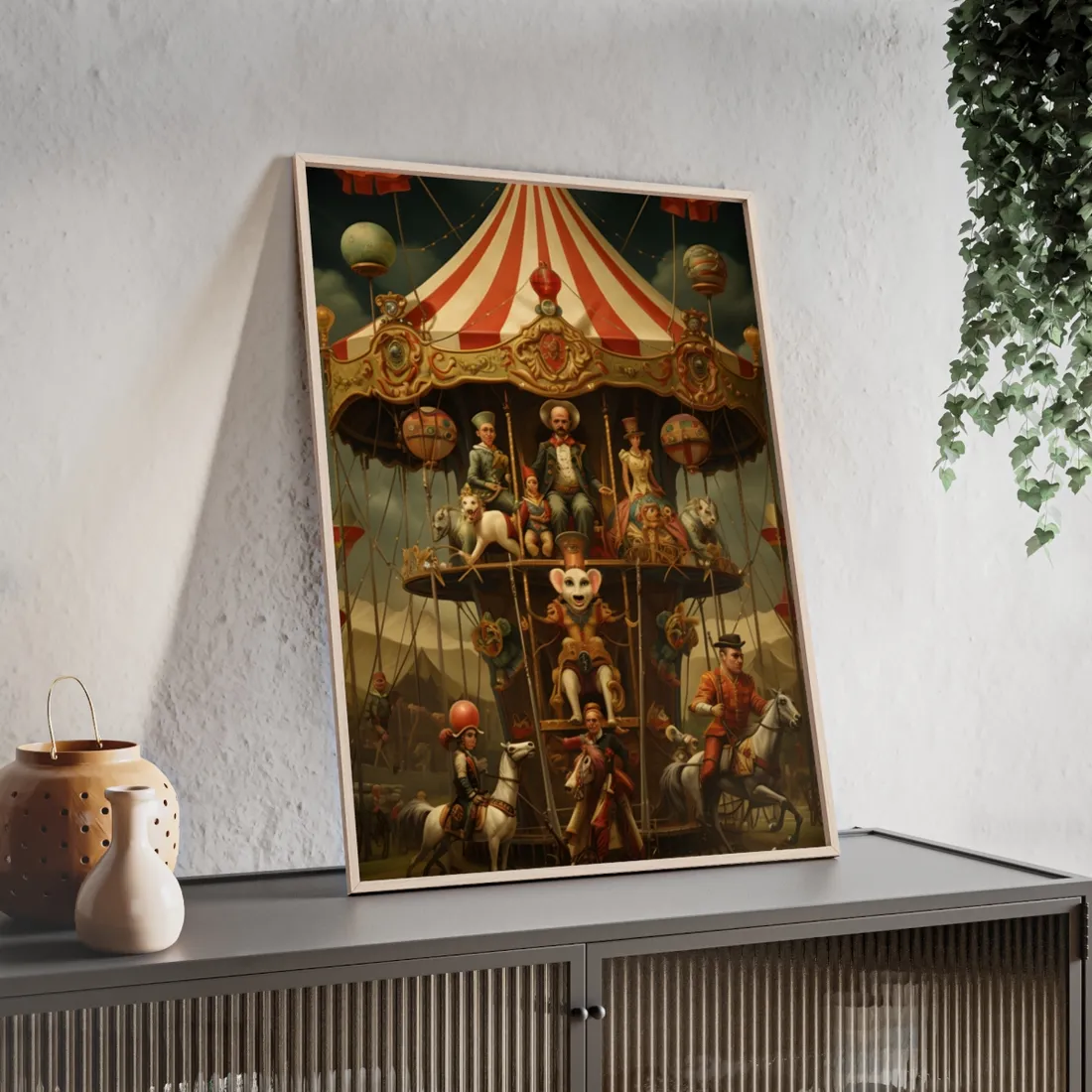 Whimsical Fantastical Clockwork Circus Art: A Unique - Framed Poster
