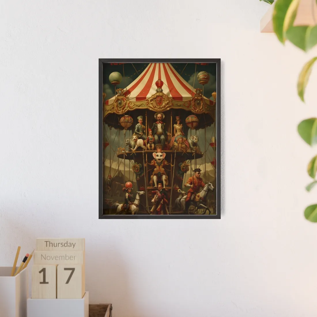 Whimsical Fantastical Clockwork Circus Art: A Unique - Framed Poster
