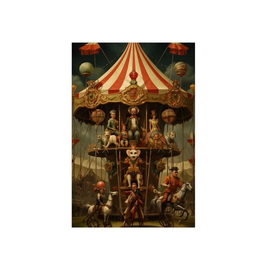 Whimsical Fantastical Clockwork Circus Art: A Unique - Metal Poster
