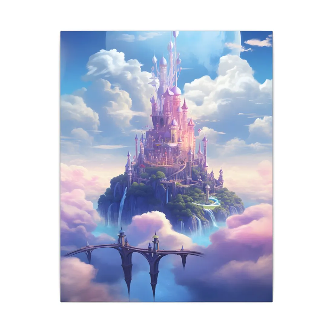 Whimsical Fantasy Floating City: Celestial Realm - Canvas