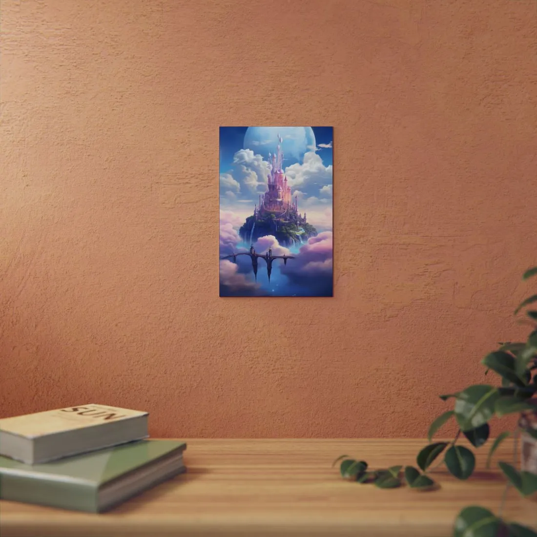 Whimsical Fantasy Floating City: Celestial Realm - Metal Poster