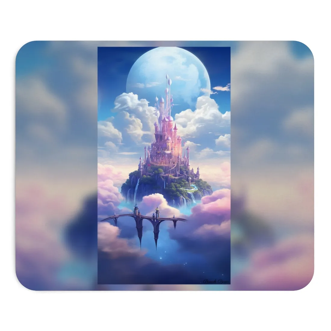 Whimsical Fantasy Floating City: Celestial Realm - Mouse Pad