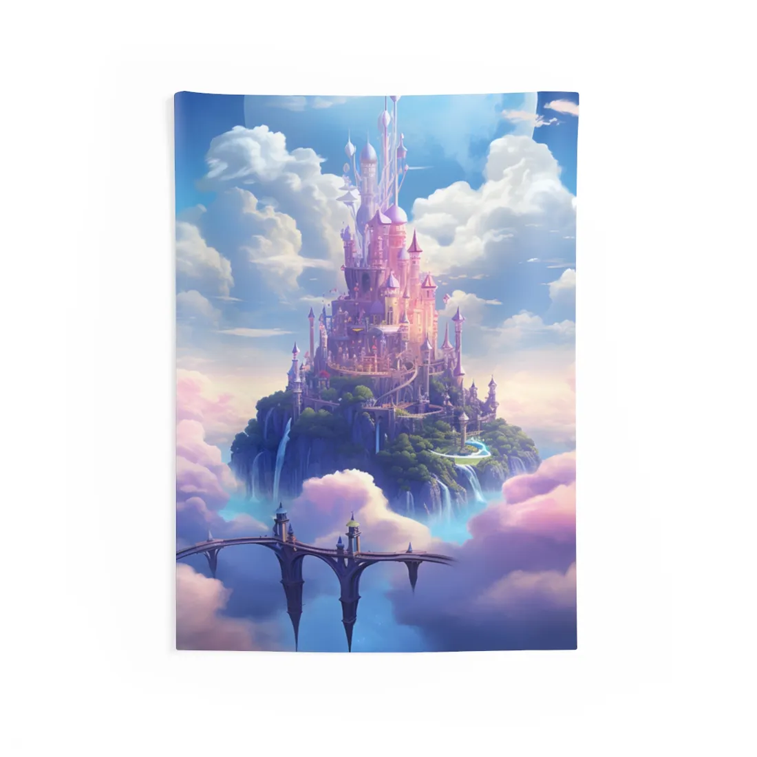 Whimsical Fantasy Floating City: Celestial Realm - Wall Tapestry
