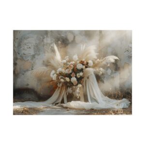 Pampas Grass and Rose Bouquet Poster