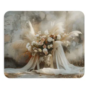 Pampas Grass and Rose Bouquet Mouse Pad