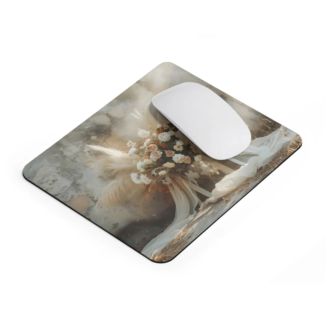 Whimsical Floral Bloom: Pampas Grass - Mouse Pad