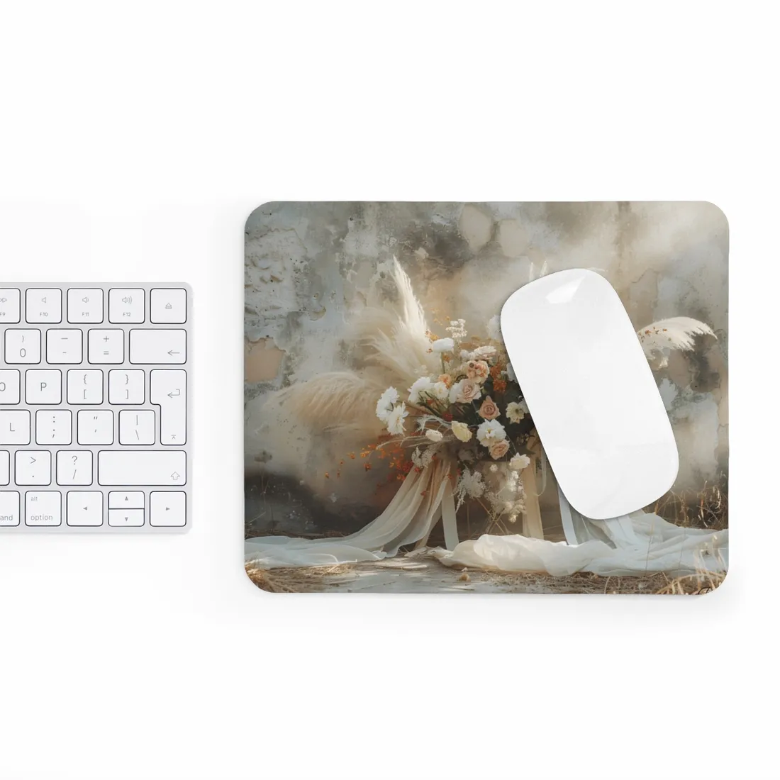 Whimsical Floral Bloom: Pampas Grass - Mouse Pad