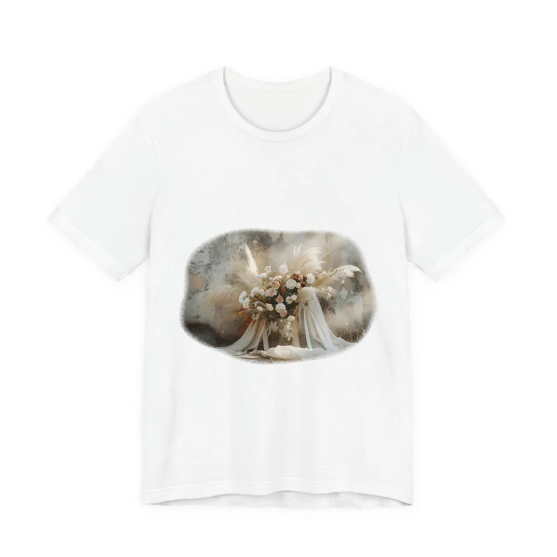 Whimsical Floral Bloom: Pampas Grass - T-Shirt (White)