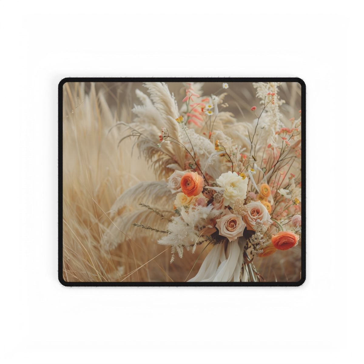 Whimsical Floral Oasis: Vibrant Pampas Artwork - Desk Mat