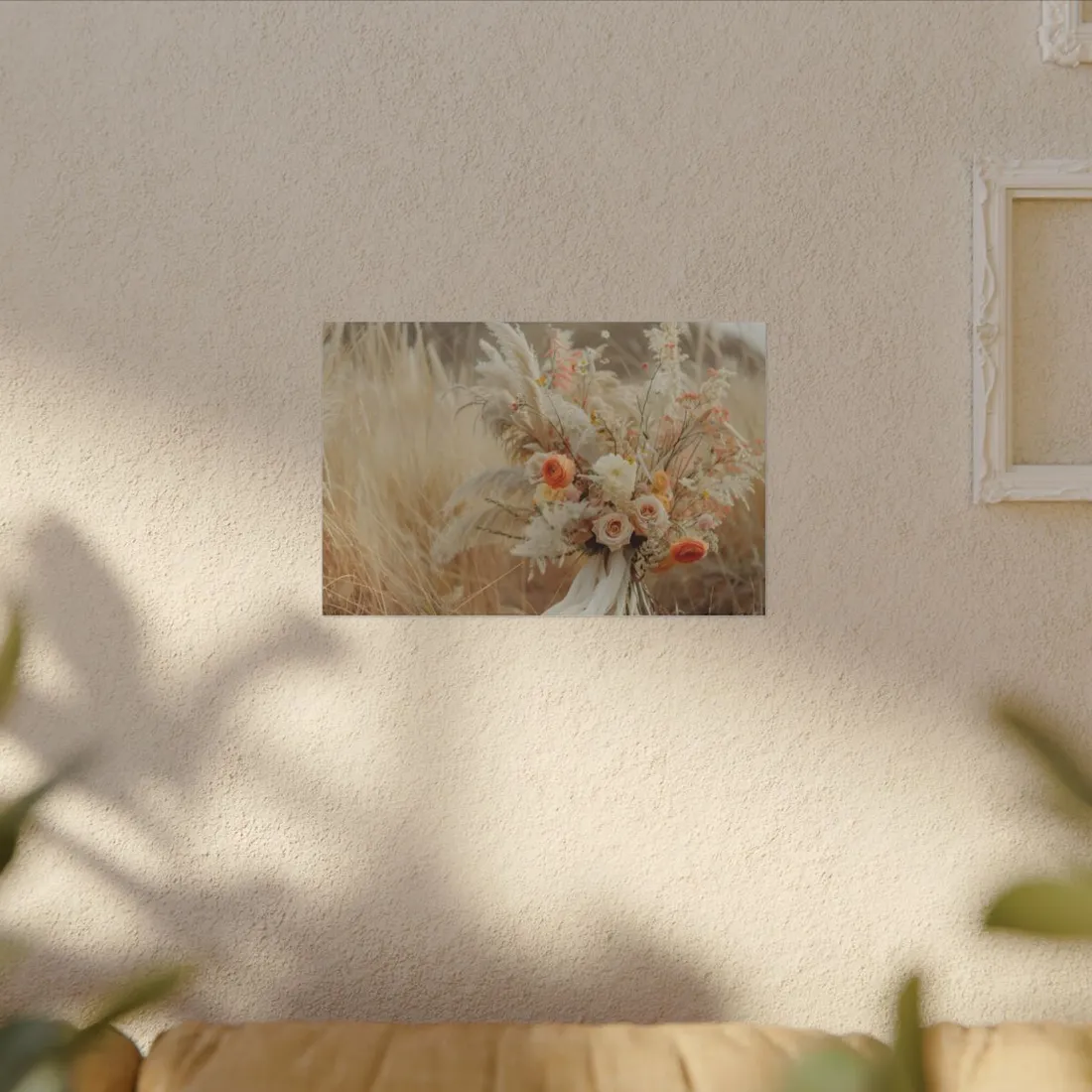 Whimsical Floral Oasis: Vibrant Pampas - Canvas