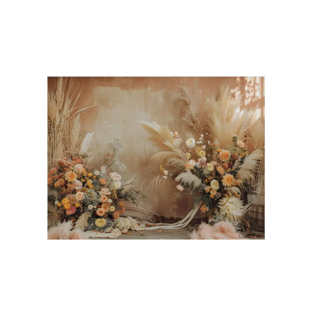 Whimsical Floral Pampas Find: Explore Calming - Metal Poster