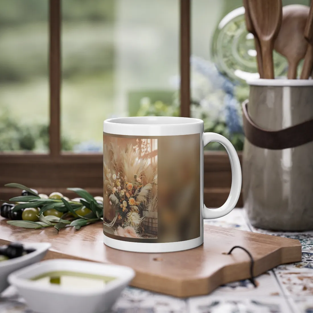 Whimsical Floral Pampas Find: Explore Calming - Mug