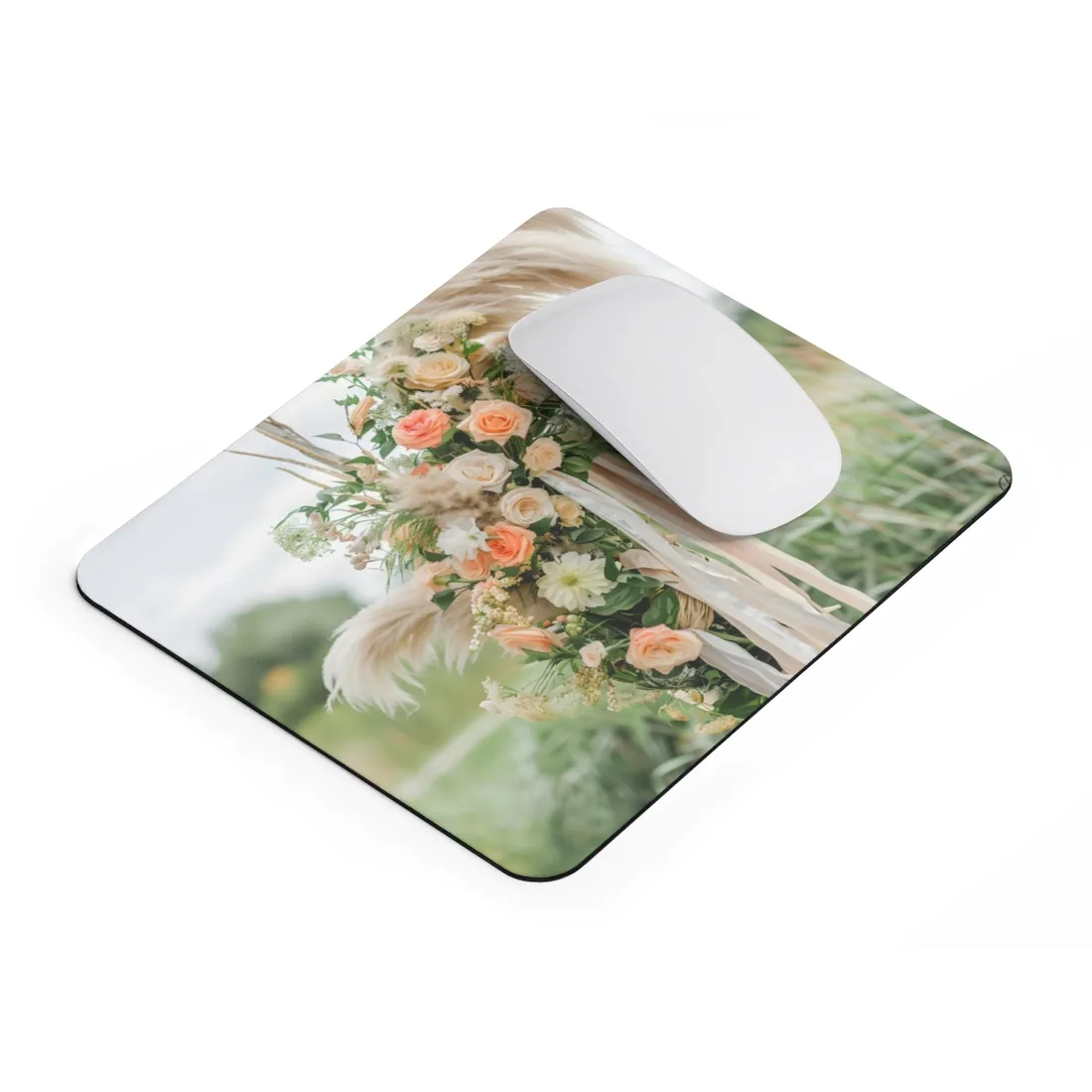 Whimsical Floral Wonders: Vibrant Pampas Garden Art - Mouse Pad