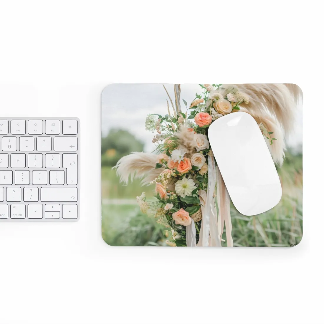 Whimsical Floral Wonders: Vibrant Pampas Garden Art - Mouse Pad