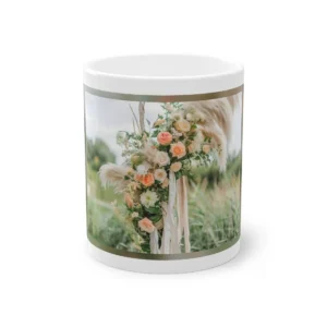 Peach Rose Pampas Bouquet Mug