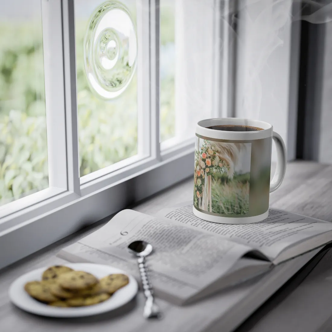 Whimsical Floral Wonders: Vibrant Pampas Garden Art - Mug