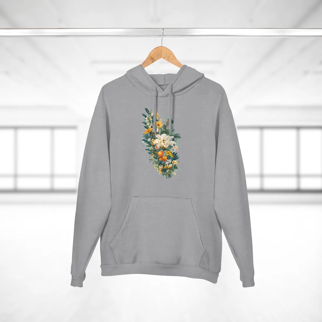 Whimsical Florida: Cartoonish State Map - Hoodie (Heather Grey)
