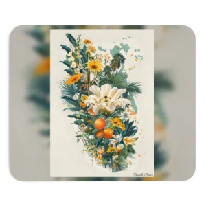 Tropical Flowers and Oranges Mouse Pad