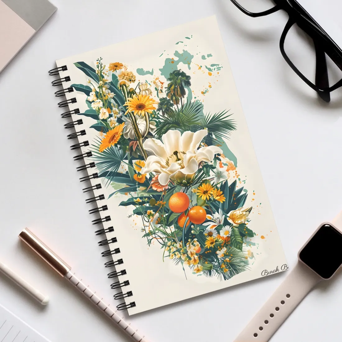 Whimsical Florida: Cartoonish State Map - Spiral Notebook