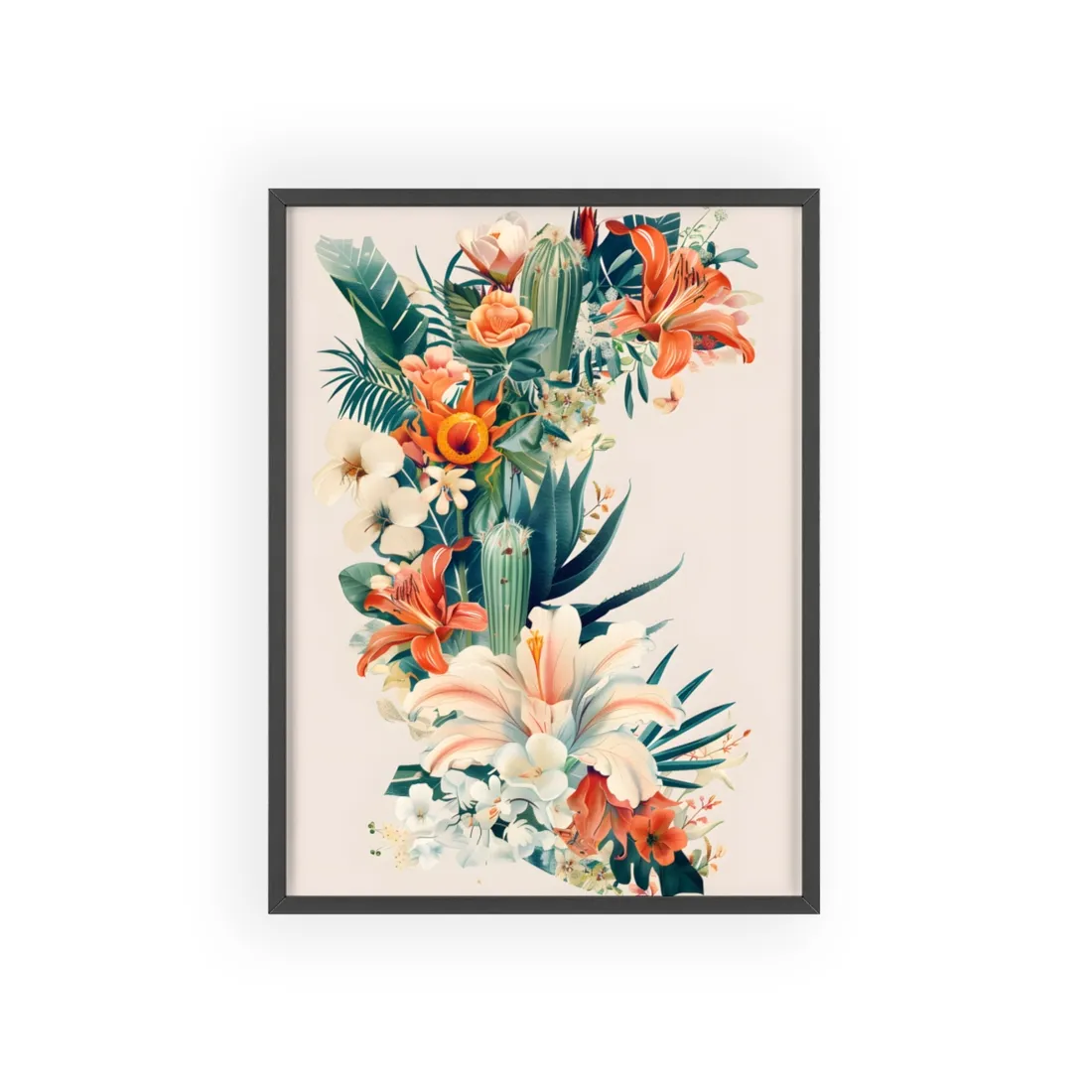 Whimsical Florida Map: A Fun Illustration of Sunshine State - Framed Poster