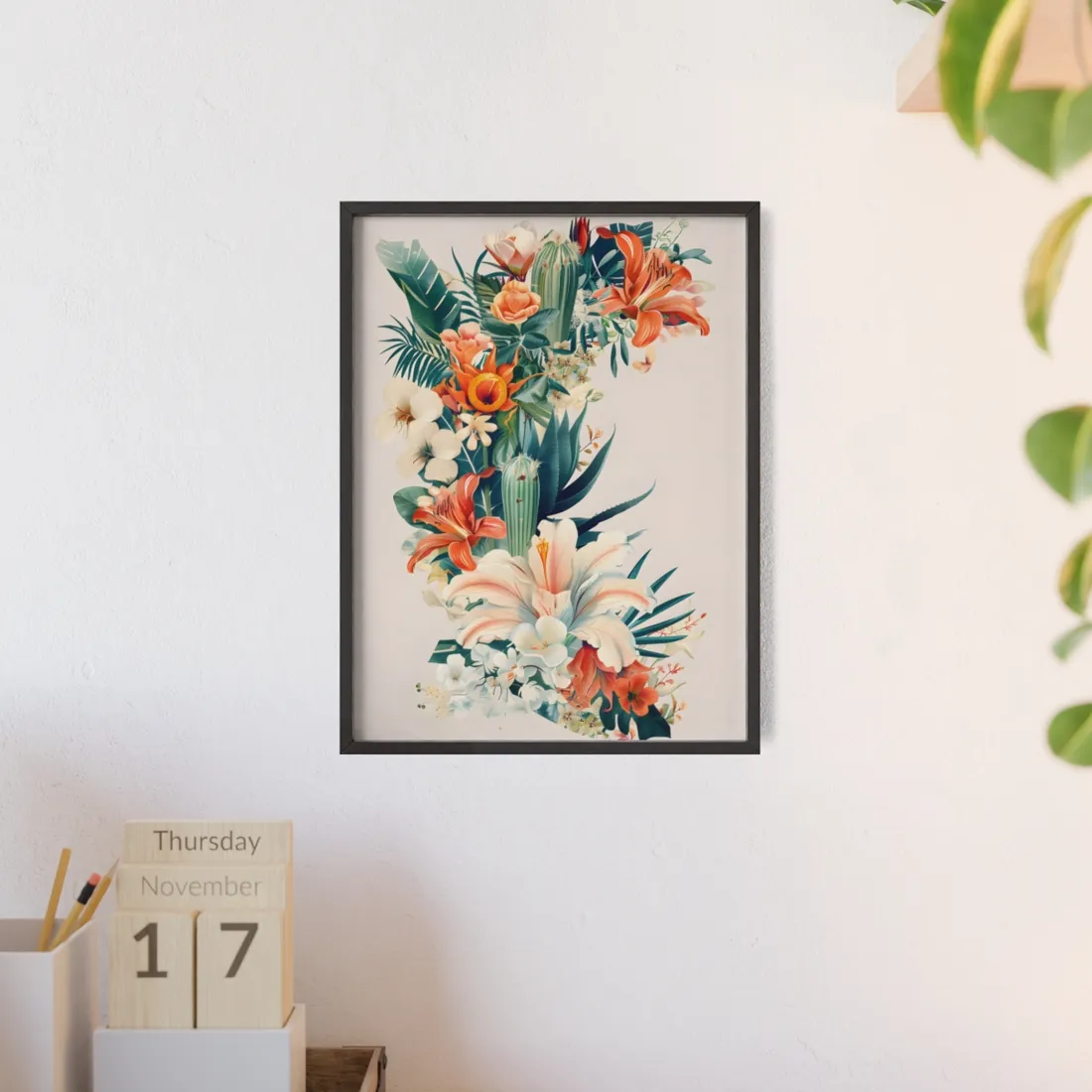 Whimsical Florida Map: A Fun Illustration of Sunshine State - Framed Poster