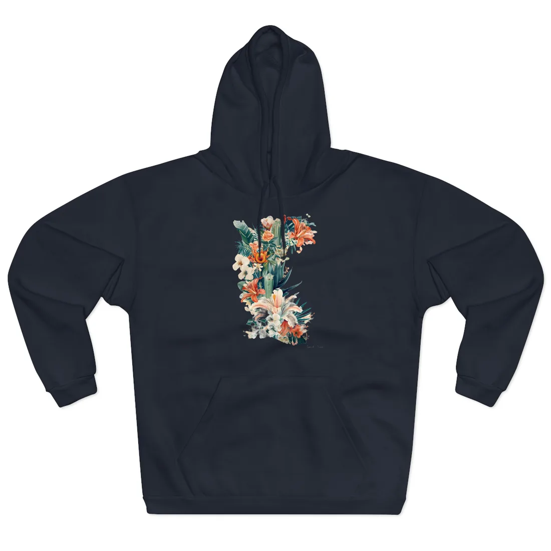 Whimsical Florida Map: A Fun Illustration of Sunshine State - Hoodie (Navy)