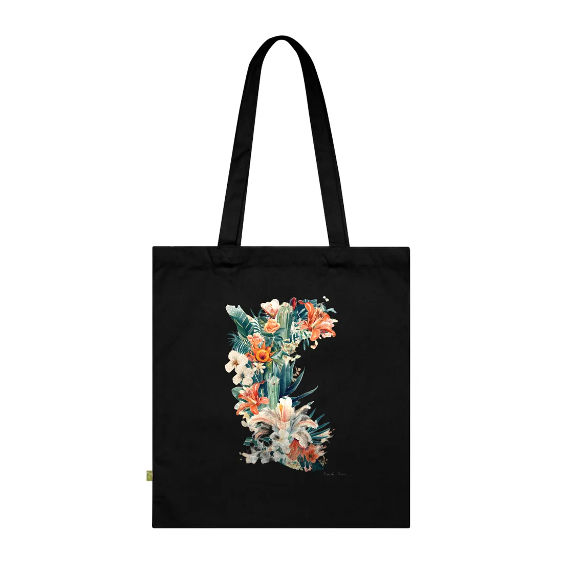 Whimsical Florida Map: A Fun Illustration of Sunshine State - Tote Bag (Black)