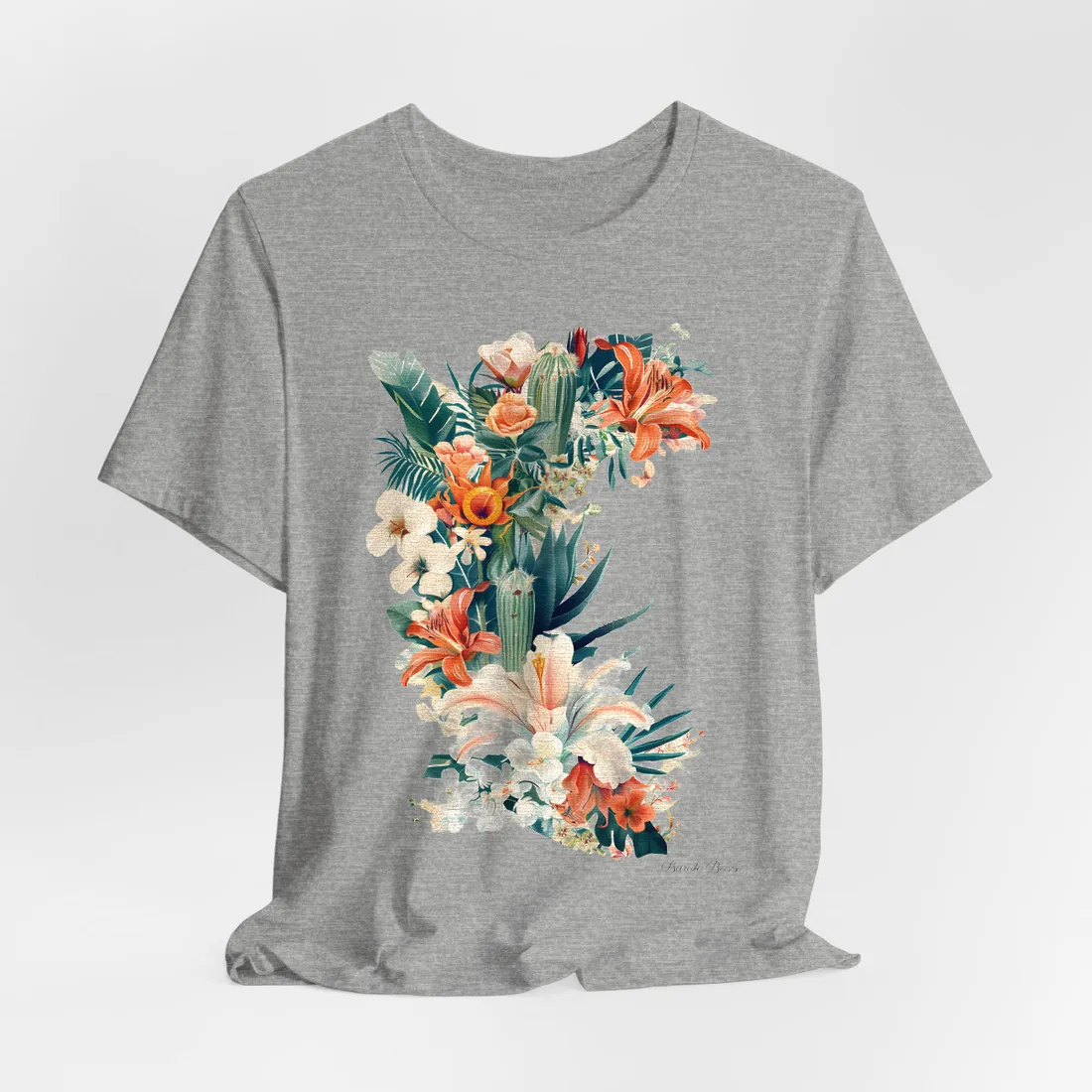 Whimsical Florida Map: A Fun Illustration of Sunshine State - T-Shirt (Athletic Heather)