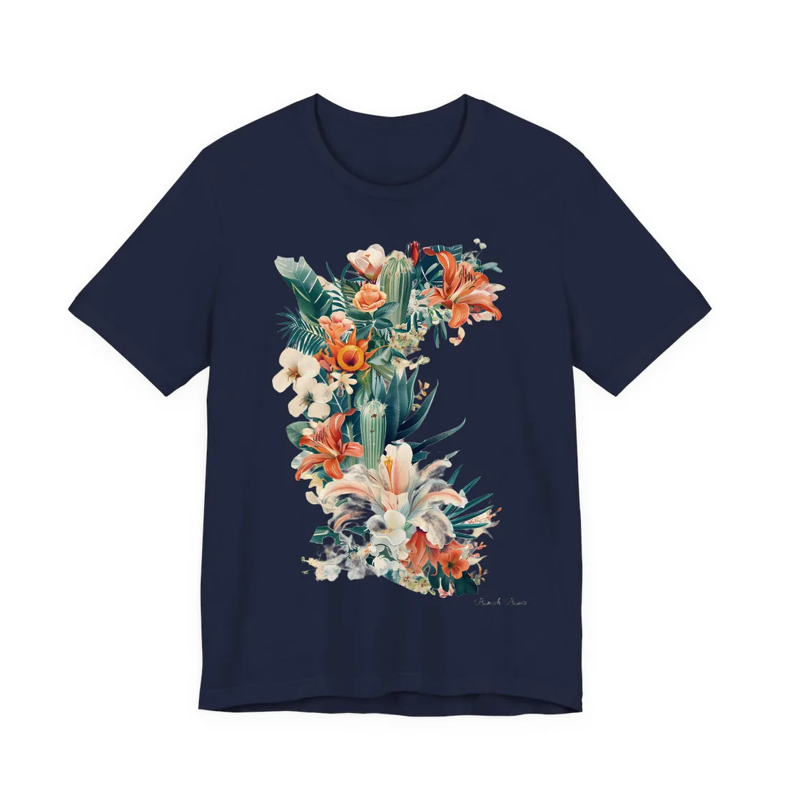 Whimsical Florida Map: A Fun Illustration of Sunshine State - T-Shirt (Navy)