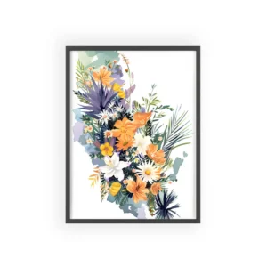 California Floral Bouquet Framed Poster