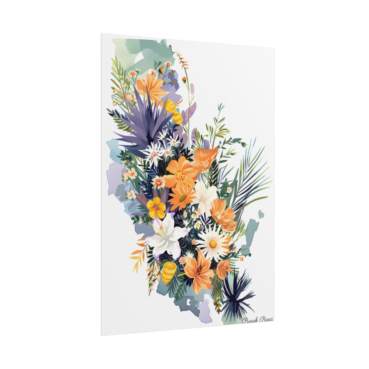 Whimsical Florida Map: Playful Art Illustration - Poster