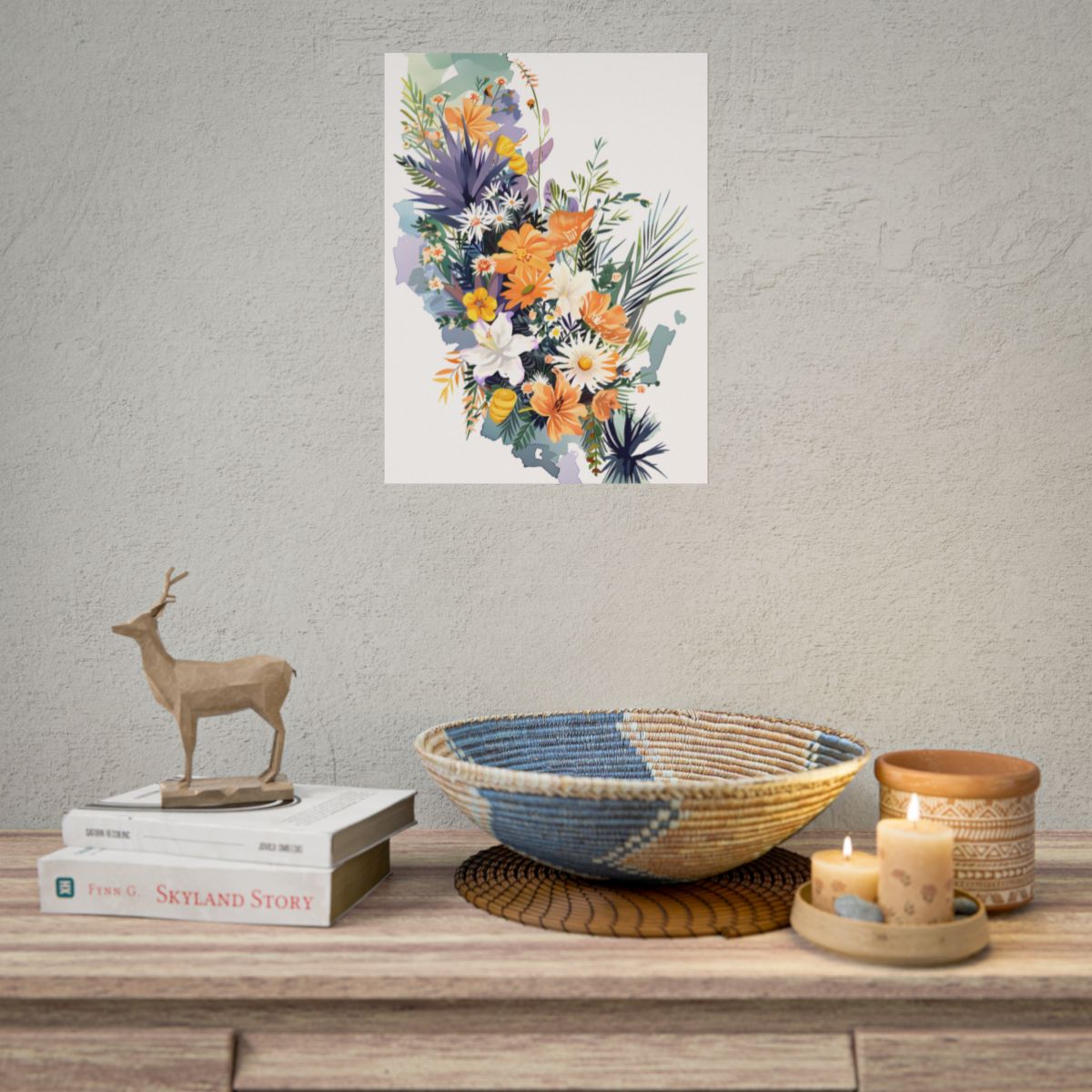 Whimsical Florida Map: Playful Art Illustration - Poster