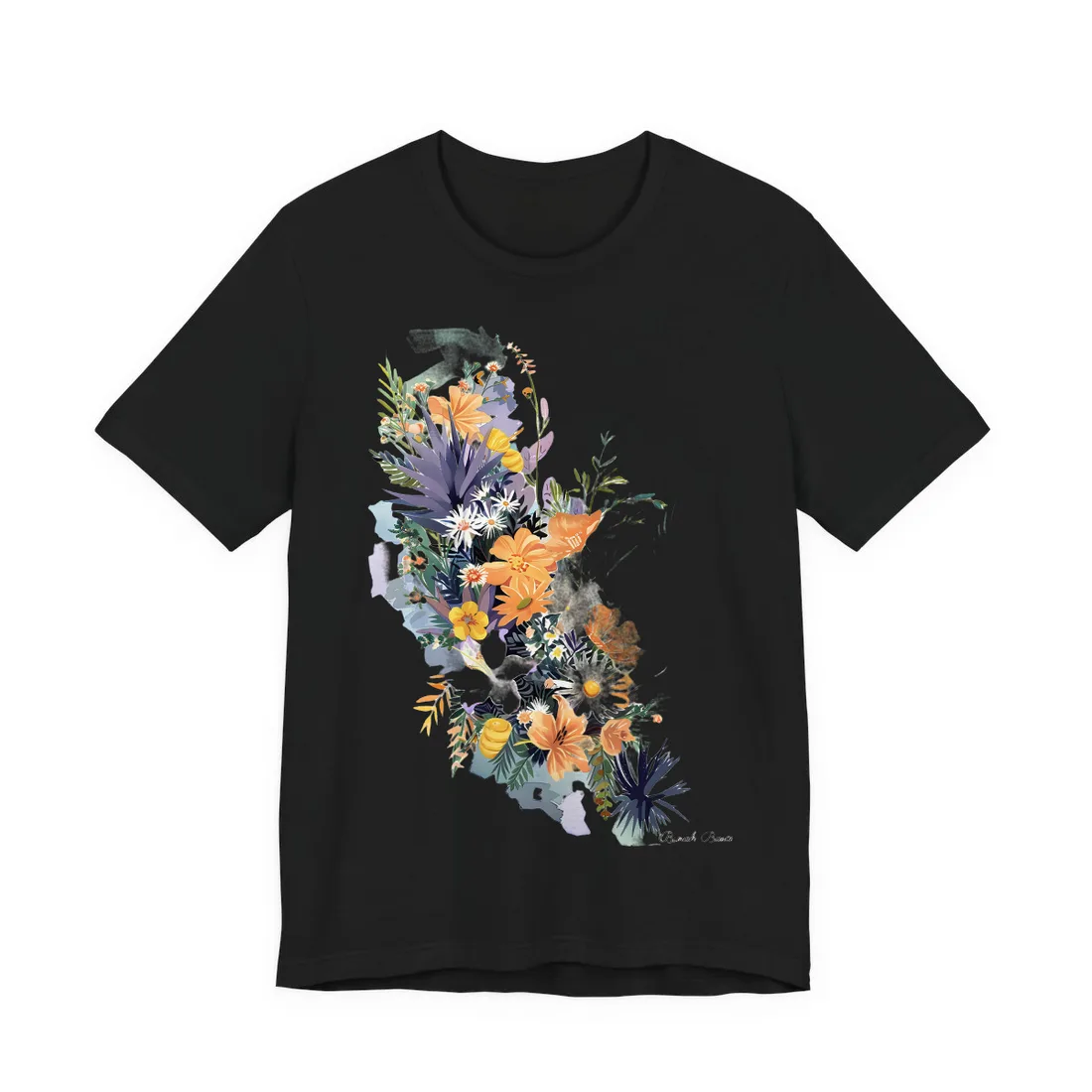 Whimsical Florida Map: Playful Art - T-Shirt (Black)