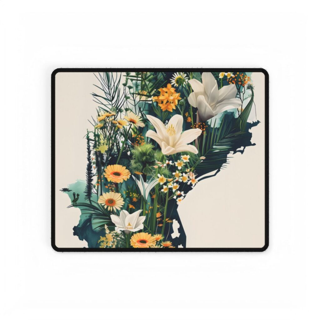 Whimsical Florida State Map: Colorful Artwork - Desk Mat