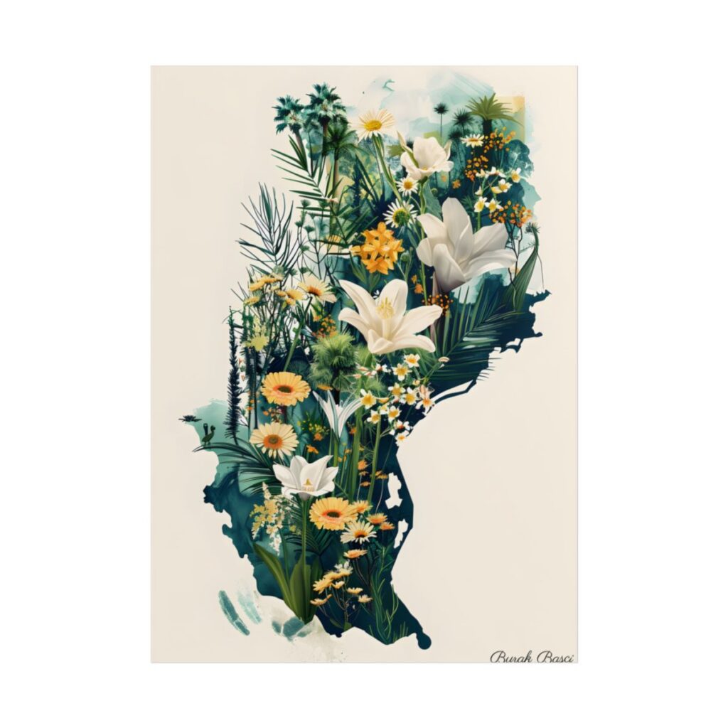Whimsical Florida State Map: Colorful Artwork - Poster