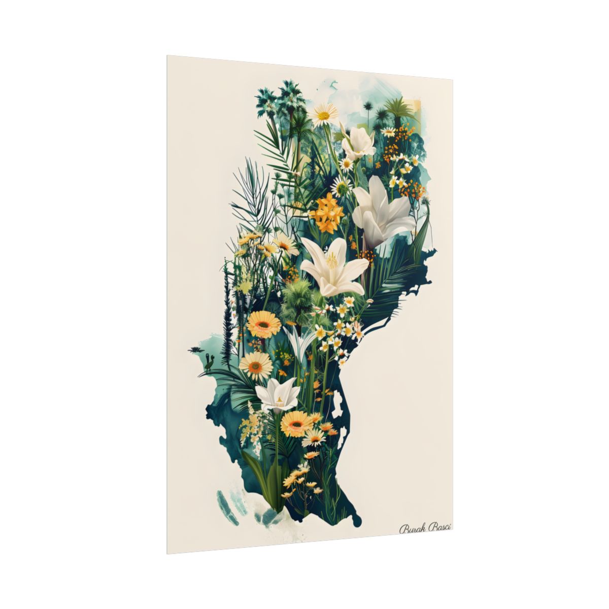 Whimsical Florida State Map: Colorful Artwork - Poster