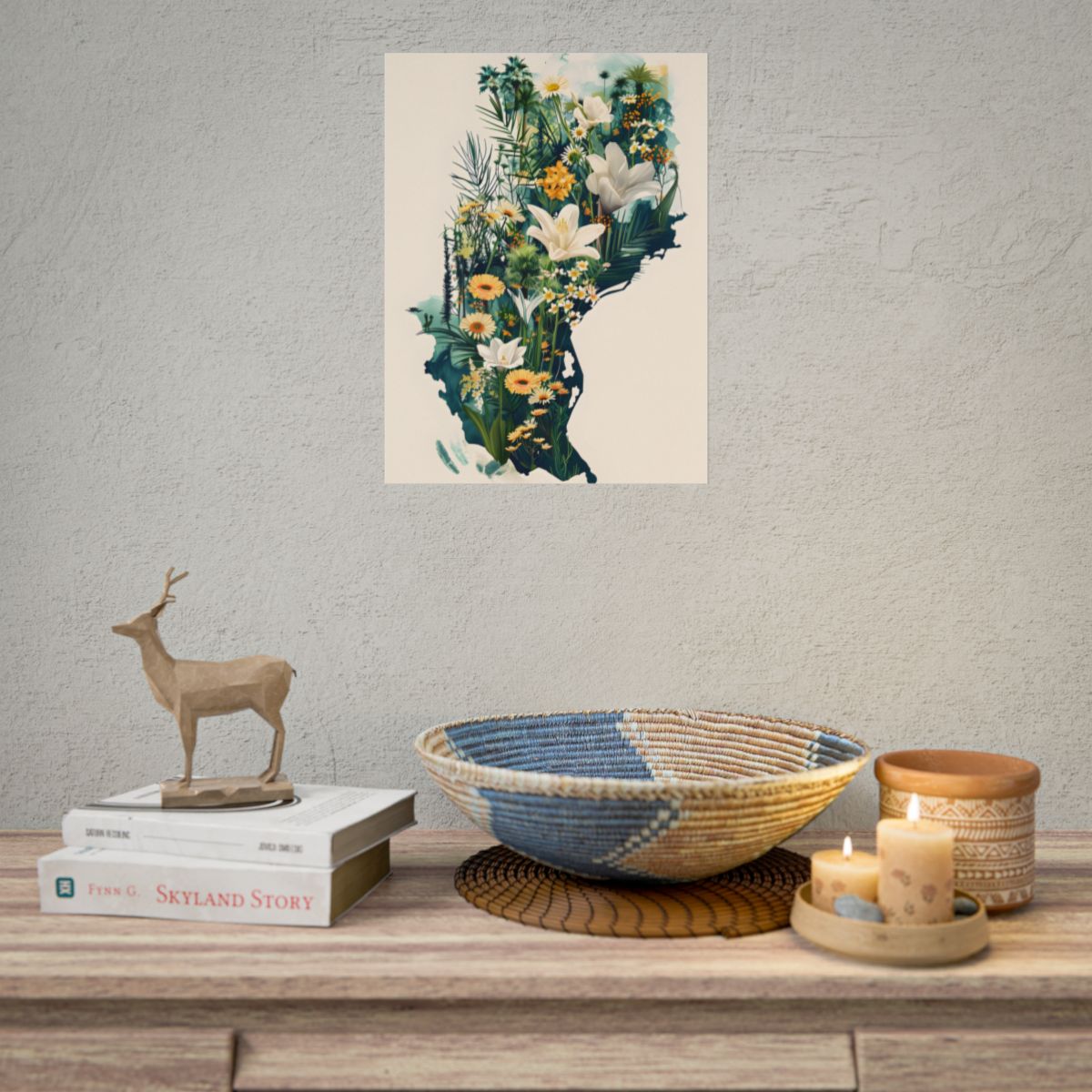 Whimsical Florida State Map: Colorful Artwork - Poster