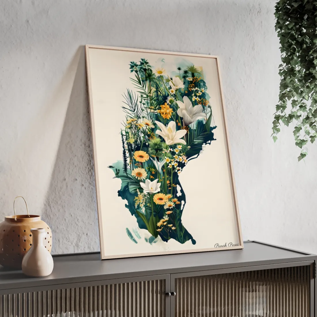 Whimsical Florida State Map: Colorful - Framed Poster