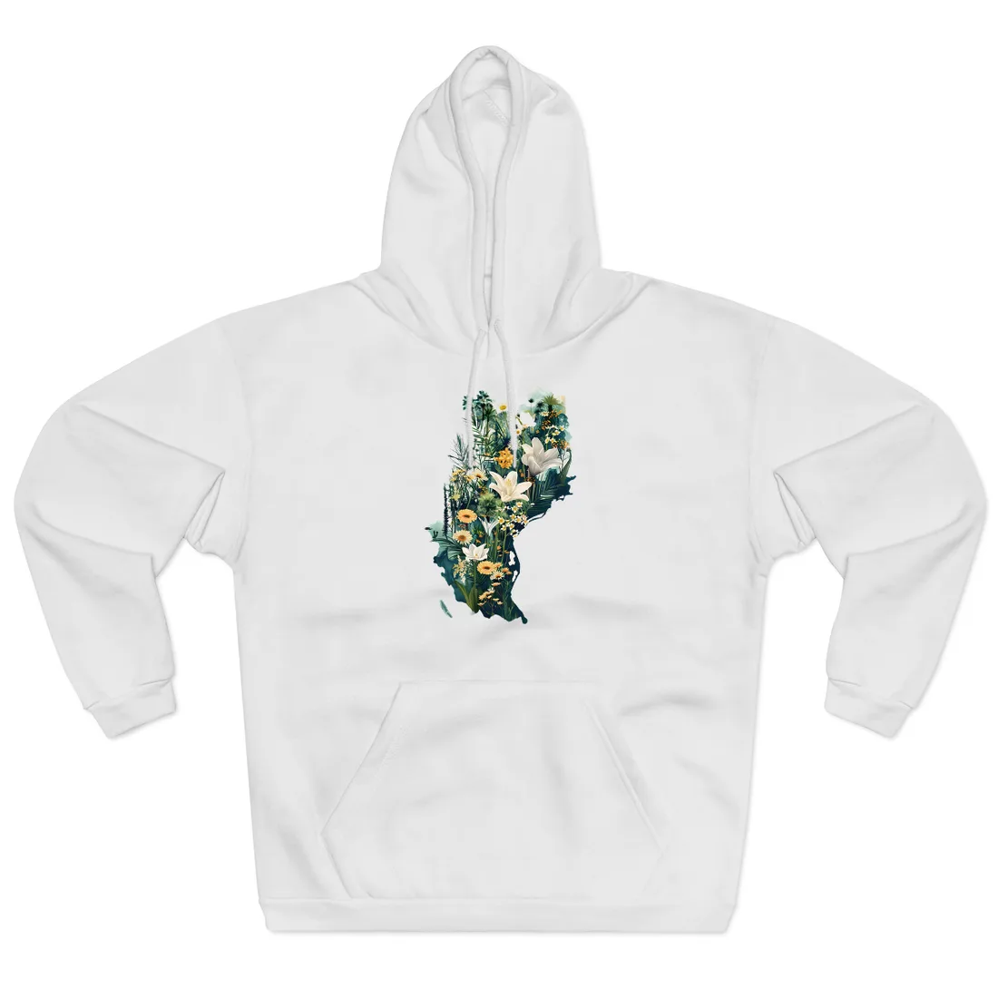 Whimsical Florida State Map: Colorful - Hoodie (White)