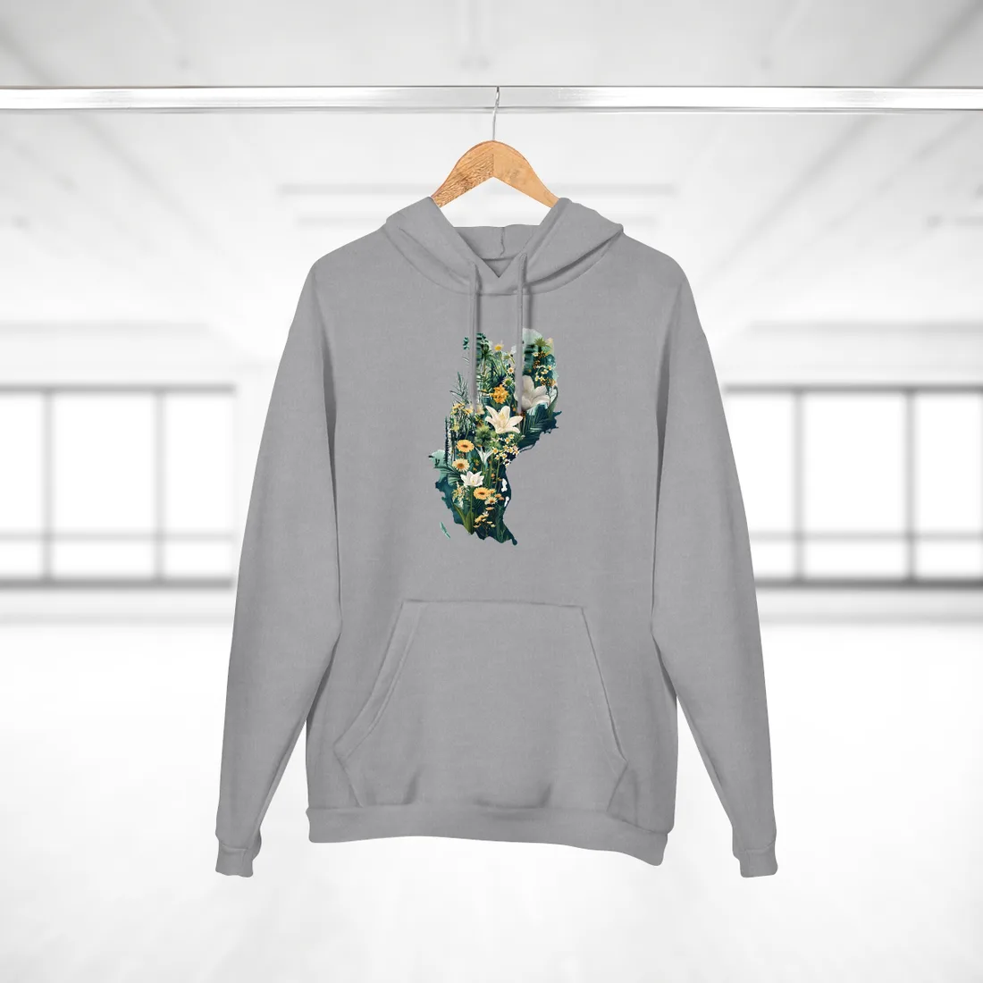 Whimsical Florida State Map: Colorful - Hoodie (Heather Grey)