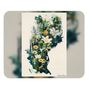 Floral Land Silhouette Mouse Pad