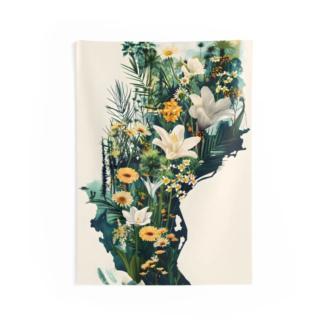 Whimsical Florida State Map: Colorful - Wall Tapestry