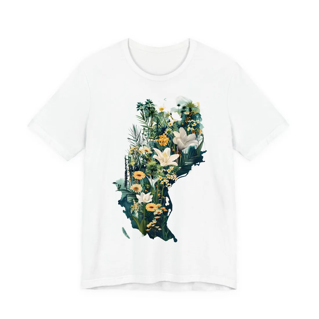 Whimsical Florida State Map: Colorful - T-Shirt (White)