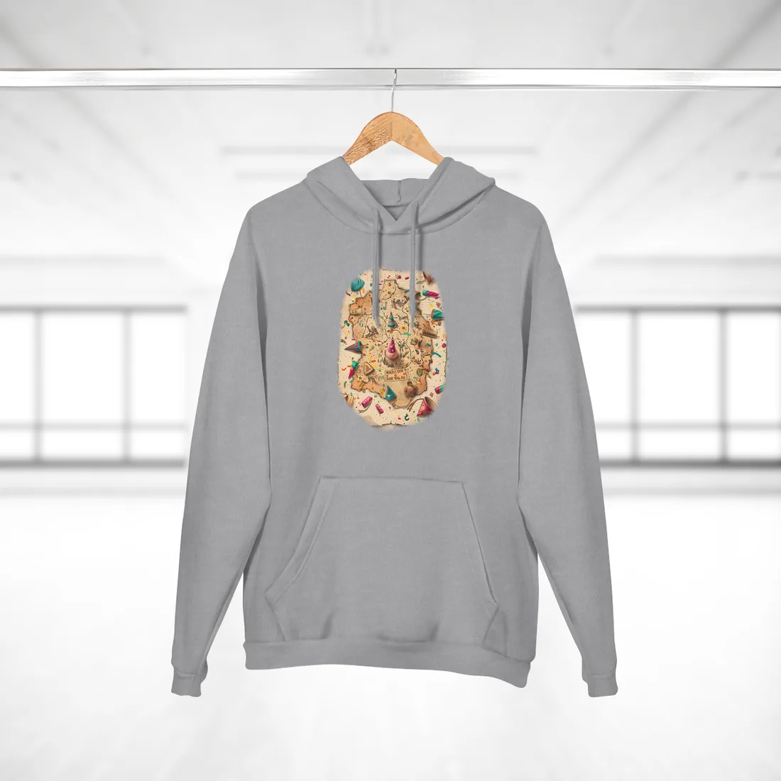 Whimsical Flynn Rider Illustration: Disney-Inspired - Hoodie (Heather Grey)
