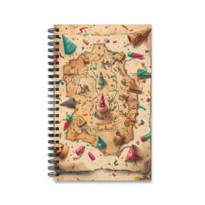 Party Hat Treasure Map Spiral Notebook