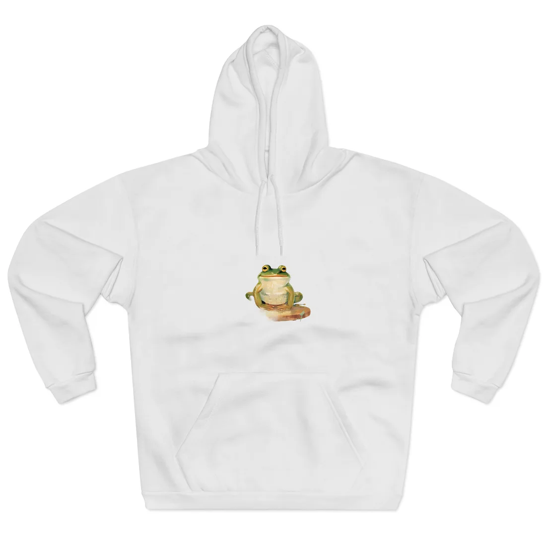 Whimsical Frog Cartoon: Colorful Ta - Hoodie (White)