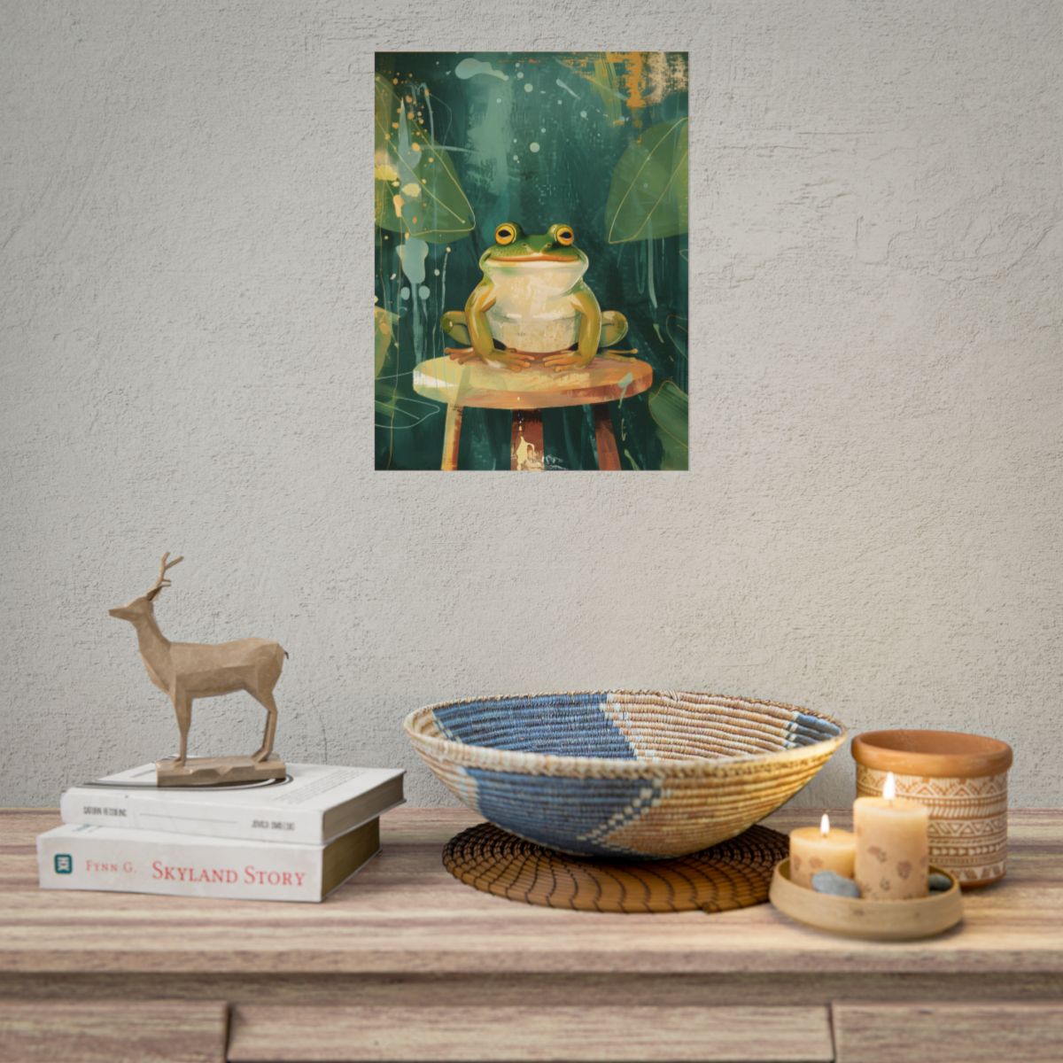 Whimsical Frog Cartoon: Colorful Ta Illustration - Poster