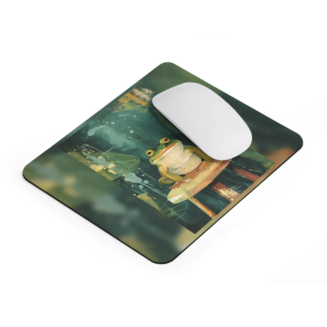 Whimsical Frog Cartoon: Colorful Ta - Mouse Pad